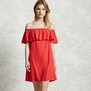 Cute Off-the-Shoulder Vacation Dress  - Stretchy!